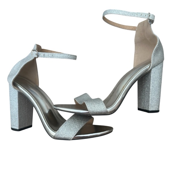 Shoes - Silver Women's Heels, Dress Up Heels, Size 8